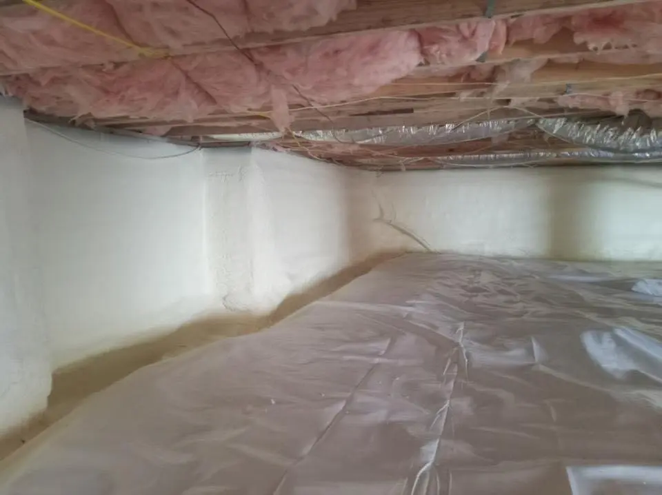 Crawl space encapsulation with closed-cell spray foam for Roof Waterproofing in Nantucket